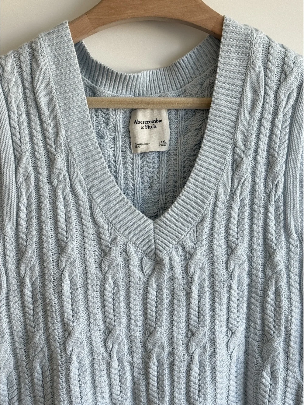Abercrombie Fitch Cable Knit Sweater Vest Light Blue Women’s XXL